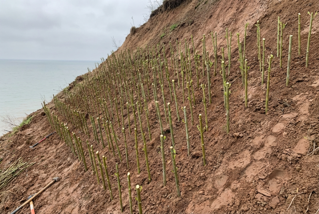 How Live Stakes and Fascines Anchor Unstable Slopes